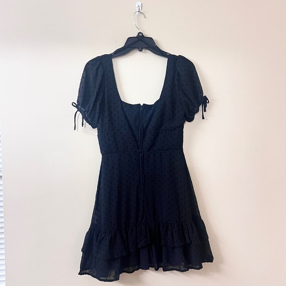 B Darlin Juniors' Square-Neck Ruffled-Hem A-line Mini Dress Size 5/6 - Picture 1 of 3